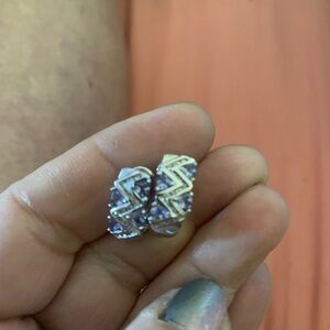 Elegant Silver and Purple Earrings